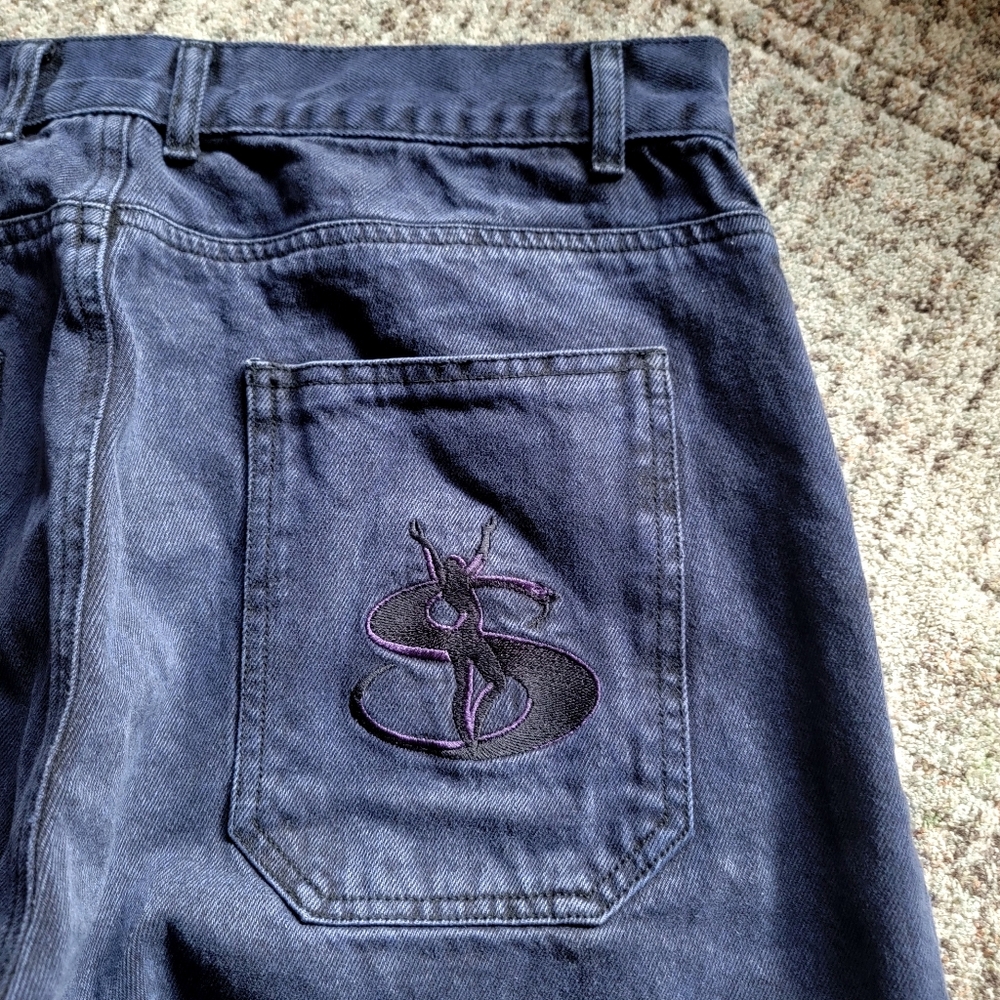 EUC Yardsale Phantasy‎ Men's Loose Fit Baggy Jeans Blue Purple Medium